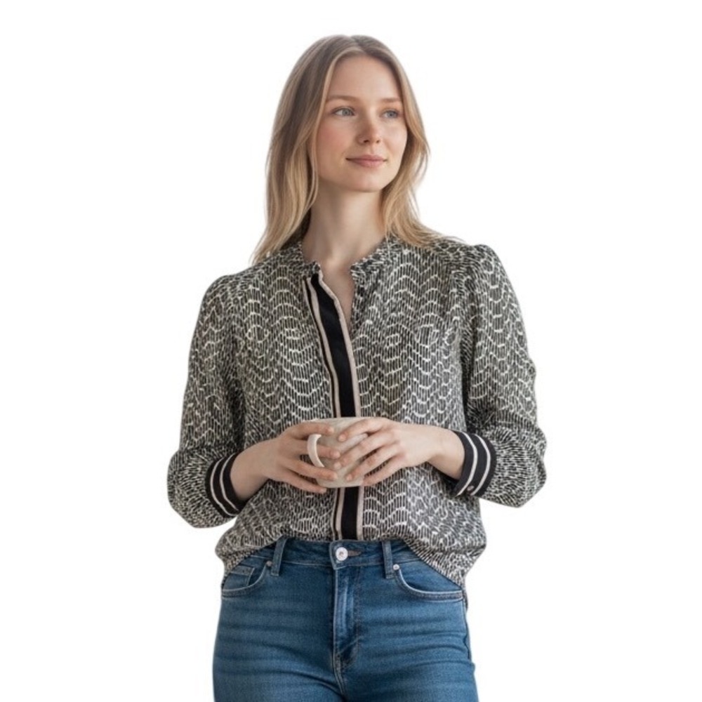 Reiss Black and White Blouse Size 10